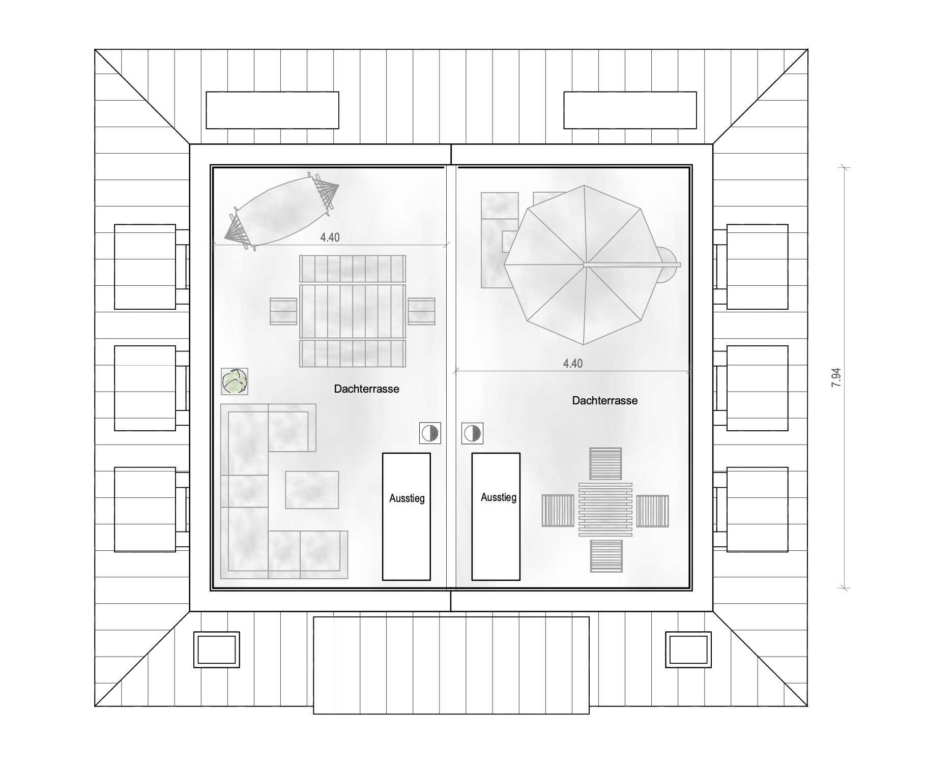 Grundriss Dachterrasse